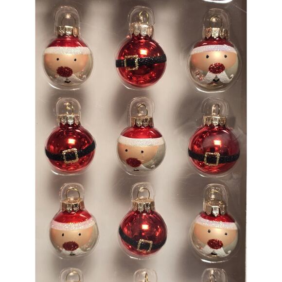 Pier 1 Imports Mini Santa Face And Tummy Christmas Ornaments Set of 20 - Picture 2 of 4